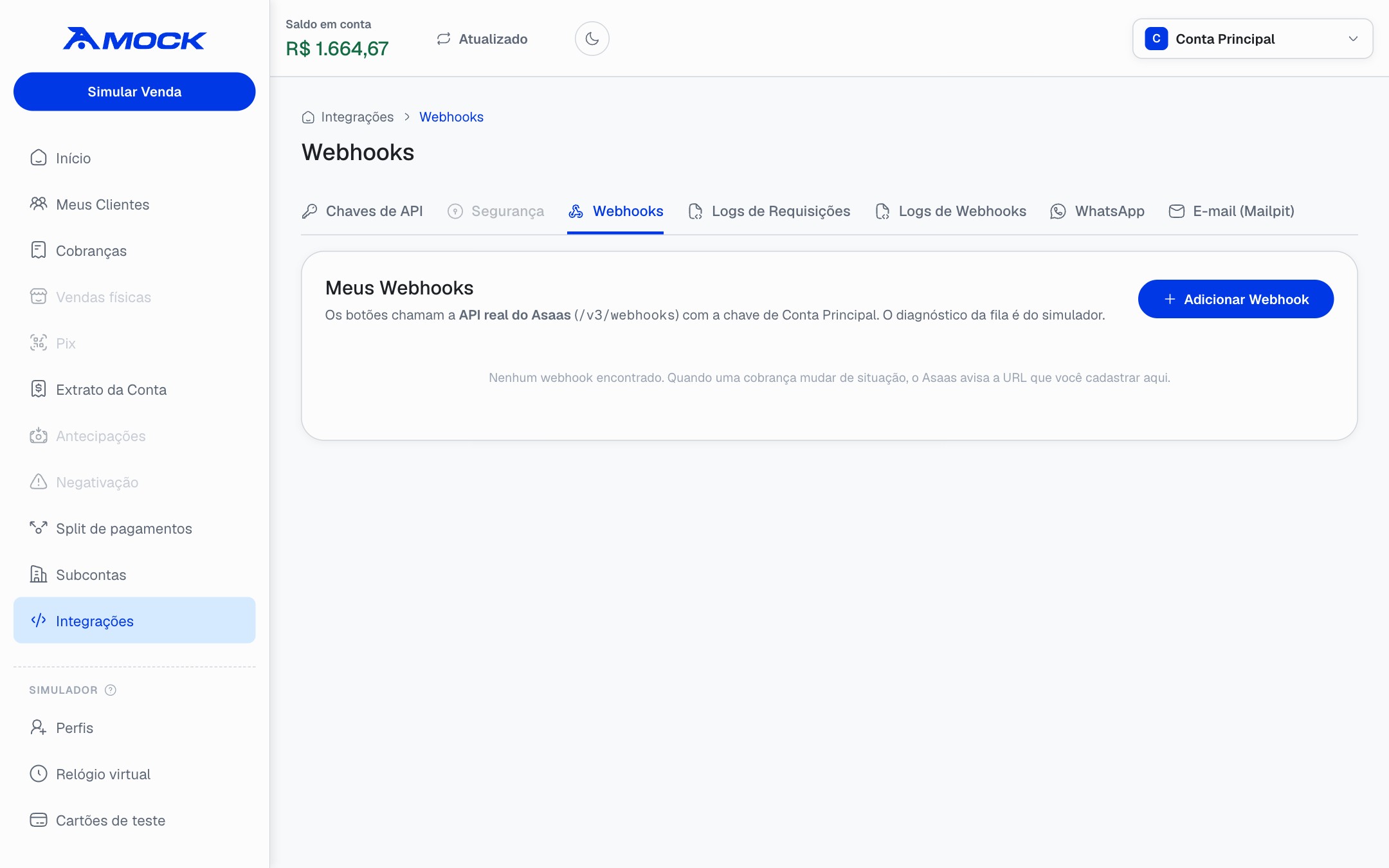 Webhooks configuration.